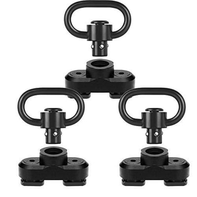 3-Pack Sling Swivel 1.25” Loop with Sling Adapter for M-Rail System Tactical Heavy Duty Detachable Push Button Swivels - $7.79 40% off w/c "405PAA43" (Free S/H over $25)