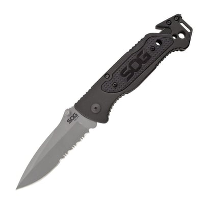 SOG Escape Folding Knife Strap Cutter & Glass Breaker, Bead Blasted 3.4" Blade, Aluminum Handle - $49.95 + Free S/H over $25 (Free S/H over $25)