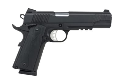Tisas 1911 Duty 9mm 9+1 Rounds 5" Steel BBL, Steel Slide & Frame, Serrated, Accessory Rail, Beavertail, Black - $445 (Request A Price)