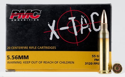 PMC X-TAC 5.56 NATO 55-Gr. FMJ-BT 20 Rnds - $8.99  ($7.99 Shipping On Firearms)