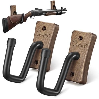 20% off CVLIFE Gun Rack for Wall, Wooden Gun Hook Wall Mount, Horizontal Shotgun & Rifle Hanger Holder for Wall Display, Indoor Gun Rack for Sword Bow Hunting Firearm Storage w/code TFE58FPO - $11.04 + FREE Shipping