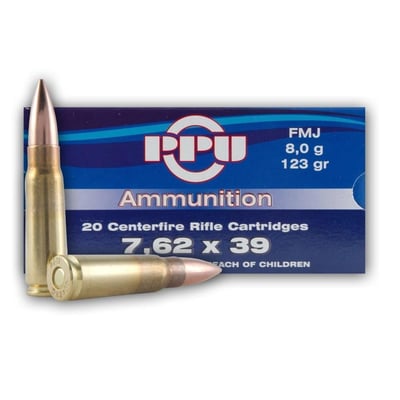 PPU, 7.62x39mm, FMJ, 123 Grain, 20 Rounds - $16.14 (Buyer’s Club price shown - all club orders over $49 ship FREE)