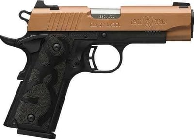 BROWNING 1911-380 BLACK LABEL .380ACP 3.58"COMP 8RD COPPER - $740.99 