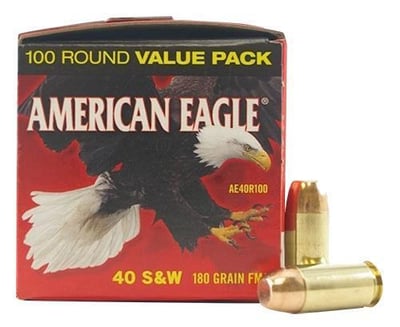 Federal American Eagle AE40R100 Standard 40 S&W FMJ 180 GR 100Box/5Case $9.95 Flat Rate Shipping - $39.89