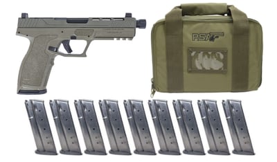 PSA 5.7 Rock Complete RK1 Optics Ready Pistol With Lower 1/3 Day & Threaded Barrel, Sniper Green With 10 Magazines & PSA Pistol Case - $599.99 + Free Shipping