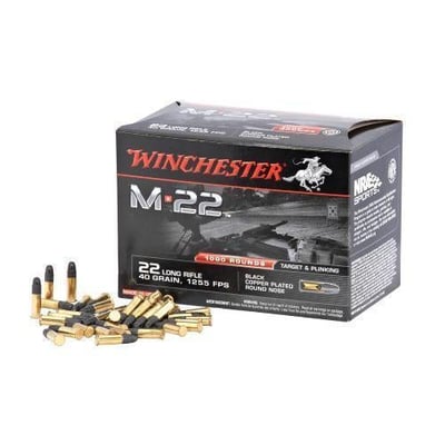 Winchester M22 .22 LR 40-Grain Copper Plated Lead Round Nose 1000 Rnds - $78.99 (Free S/H over $49 + Get 2% back from your order in OP Bucks)