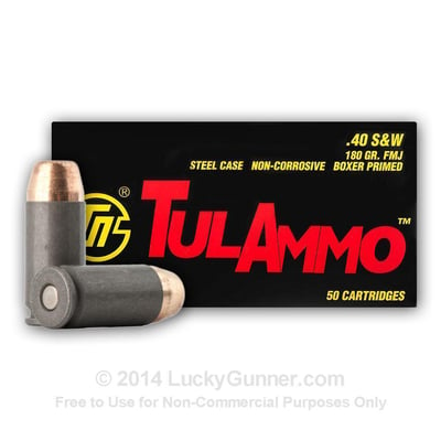 40 S&W - 180 gr FMJ - Tula - 500 Rounds - $95