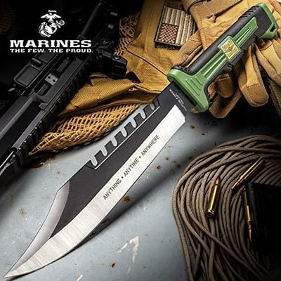 USMC Marine Force Recon Jungle Operator Bowie Knife And Sheath - $19.99 + FREE Shipping