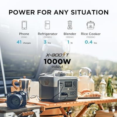 EF ECOFLOW Portable Power Station RIVER 2 Max 500, 499Wh LiFePO4 Battery/ 1 Hour Fast Charging, Up To 1000W Output Solar Generator (Solar Panel Optional) for Outdoor Camping/RVs/Home Use - $249 + FREE Shipping