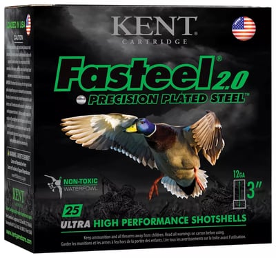 Kent Fasteel 2.0 Precision Plated Steel Shotgun Shells - 12 Gauge - 1 - 3'' - 250 Rounds - $199.99 (Free S/H over $50)