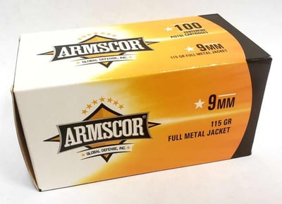 Armscor 9mm 115 Grain FMJ 100 Rounds - $65.99
