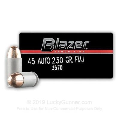 CCI 3570 Blazer Handgun 45ACP 230gr Full Metal Jacket 50 Per Box/20 Case - $16.15 
