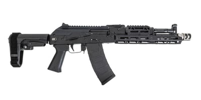 PSA AK-105 Pistol w/ SBA3 Brace, with Soviet Arms Grip, SA-2 Muzzle Brake, Toolcraft Trunnion, Bolt, and Carrier, Black - $1199.99