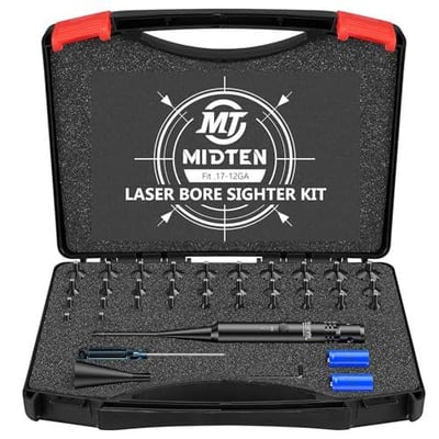 MidTen Laser Bore Sight Kit with Button Switch with 32 Adapters for 0.17 to 12GA Calibers - $17.57 w/code "MTZKKBMN" + FREE Shipping