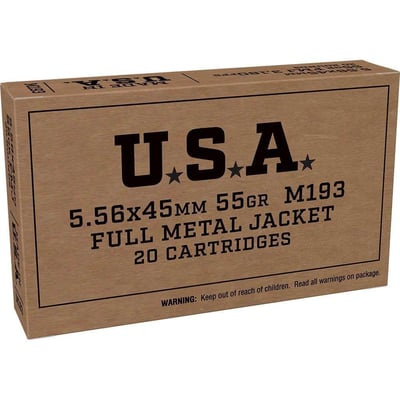 Lake City USA 5.56mm X 45mm M193 55gr FMJ 1000 RD Case - $429.99