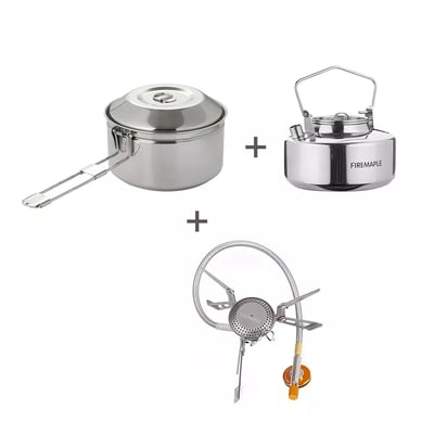 Fire-maple Camping Pot & Kettle Set with Preheat Tube Gas Stove - $107.97