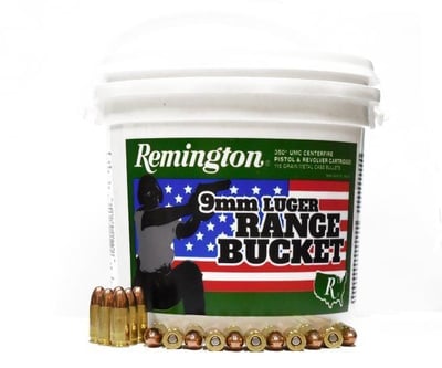 Remington 9MM Range Bucket 350 Rounds 115GR FMJ - $105