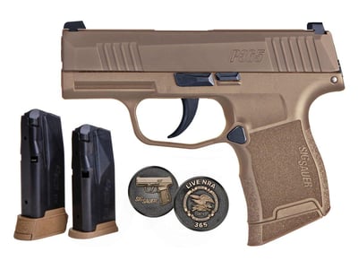 Sig Sauer P365 9mm 3.1" barrel 12+1 RndsNRA Edition Coyote Tan - $599.99