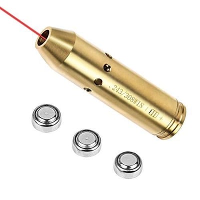 EZshoot 223 5.56mm/243, 308/30-06/25-06/ .270 Red Laser Boresighter with Batteries - $10.6 w/code "BHUIFV6D" + 10% Prime discount + 8%coupon (Free S/H over $25)