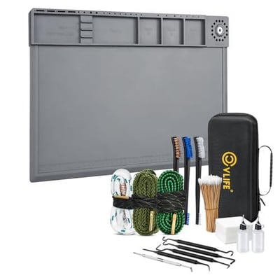 40% off CVLIFE Gun Cleaning Kit for 9mm .223/5.56mm .38 .357 12GA, Gun Cleaning Mat with Brushes, Picks, Swabs, Patches, Oil Bottle, Gu w/code C2222PHX  + FREE Shipping