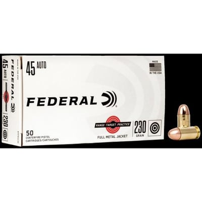 Sale Federal 45 ACP Ammo 230gr Full Metal Jacket Ammunition RTP45230 - 50 Rounds-Flat rate shipping/no sales tax/ships in 1-2 business days - $19.19