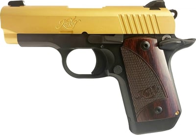 Kimber Micro 9 24 Carat Gold / Black / Rosewood 9mm 3.15-inch 6Rd Exclusive - $899.99 ($9.99 S/H on Firearms / $12.99 Flat Rate S/H on ammo)