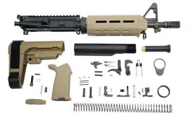 PSA 10.5" Carbine-Length 5.56 NATO 1/7 Nitride MOE SBA3 Pistol Kit, FDE - $359.99