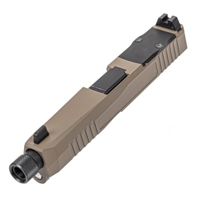 PSA Dagger Complete RMR Slide Assembly with Threaded Barrel, Extreme Carry Cuts, & Ameriglo Lower 1/3 Co-Witness Sights, FDE - $189.99