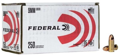 Federal Champion Training 9mm 115gr Full Metal Jacket Ammunition 1000 Rds - $220 