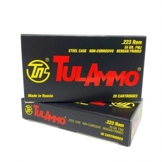 TulAmmo .223Rem 55 grain steel case; 20rds per box - $8