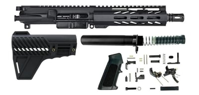 Pistol Build Kit - BG Complete 7.5" 5.56 Upper Receiver 7" Slant Cut HG Pistol Brace & Buffer Tube Kit BN LPK - $239.96 after Code: BUILDUP20