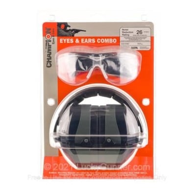 Earmuffs and Shooting Glasses - Champion - Eyes & Ears Combo - 26 NRR - 1 Set - $2.99