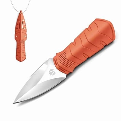 REAT Mini Edc Utility Fixed Blade Knife 6" 440C Steel spear Point Neck Knife with Necklace Plastic Sheath (4 Colors) - $9.99 + FREE Shipping