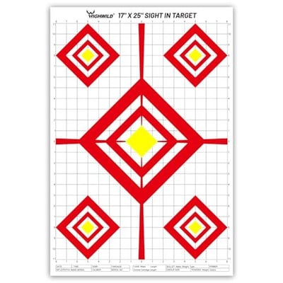 Highwild Sight in Shooting Range Paper Target - 17X25 Inches - Suitable for Handguns, Rifles, Airguns, BB Guns (25 Pack) - $9.99 + FREE Shipping
