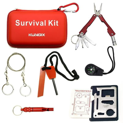 Kungix Outdoor Emergency Survival Gear Kit with Waterproof Bag, 6-Piece One Pack - $9.99 + Free S/H over $25 (Free S/H over $25)