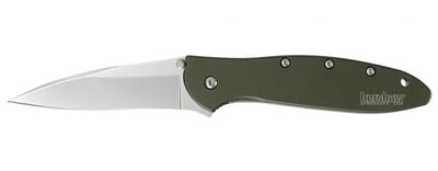 KERSHAW KNIVES Leek Modified Drop Point 3" Bead Blasted Olive - $46.21 (Free S/H on Firearms)