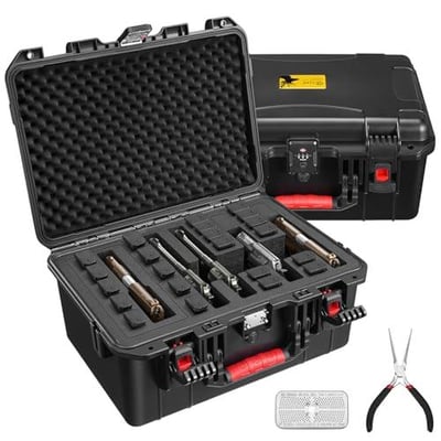 25% off CVLIFE Pistol Case, Built-In Lock TSA Gun Case for 5 Pistol Case, 22 Magazines, 45 Bullets, Waterproof, Shock-Proof TSA Approved Firearm Travel Case with Desiccant w/code VG2DO48Z + FREE Shipping