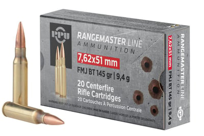 PPU PPRM762 7.62x51mm 145gr FMJ Handgun Ammo - 20 Rounds - $19.95 