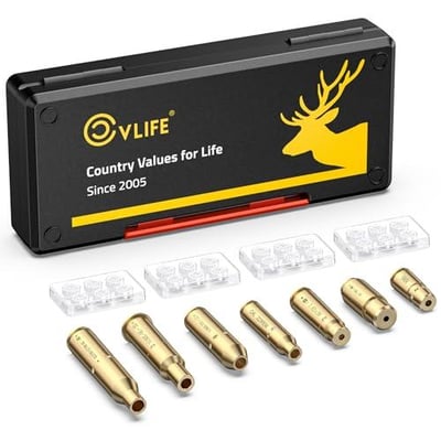 40% off CVLIFE Bore Sight Laser for Cal.223/5.56MM/9MM/7.62X39MM/30-30/30-06/.243/308/.45acp Caliber for Scope Brass Bore Sighter Kit for Hunting with Batteries (Specific Chamber Type) w/code 86NDLV6C + FREE Shipping