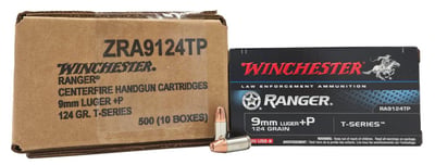 Winchester Ranger 9mm Luger +P 124 Grain Jacketed Hollow Point - 500 Rd - $249.99 + Free Shipping 