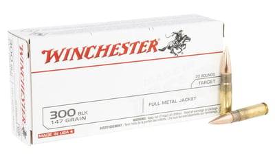Winchester USA Target .300 Blackout 147 gr FMJ Ammunition, 20 Rounds - $11.99 