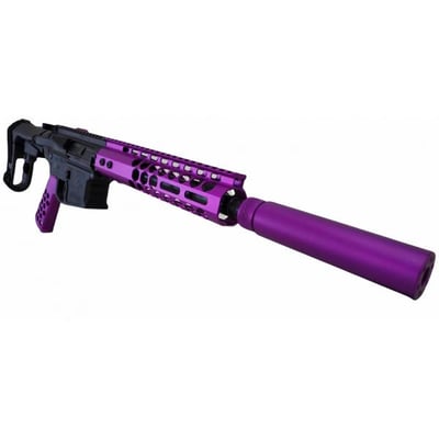 AR-15 5.56/.223 10.5" Semi Auto Pistol Purple Fake Can SBA3 - $599.95