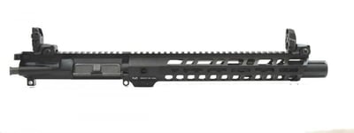 PSA 10.5" 5.56 Lightweight M-lok Slant 12" Upper With MBUS Sight Set, BCG, CH, & Fluted Flash Can - 516447128 - $329.99