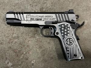 Buy an AUTO 1911 45 5IN TRUMP ONE ANNI 7RD Get a Free Trump Cleaning Mat Whiskey Outpost - $1434.99