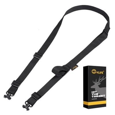 50% off CVLIFE Two Point Sling with Quick Adjust Thumb Loop, Rifle Sling with Metal Adjuster Buckle Removable Sling Swivels Black w/code CQAB3BRE  + FREE Shipping