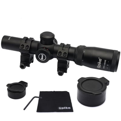 HTAC Spike 1-4x24 FFP (First Focal Plane) Illuminated Rifle Scope with rings - $95.62