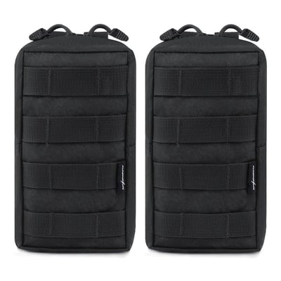 2 Pack Molle Pouches Tactical Compact Water resistant EDC Pouch (Black) - $13.59 + Free S/H over $25 (LD) (Free S/H over $25)