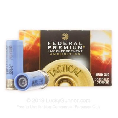 Federal Tactical LE 12 Gauge 2-3/4" Hydra-Shok HP Rifled Slug Low Recoil 250 Rounds - $230 