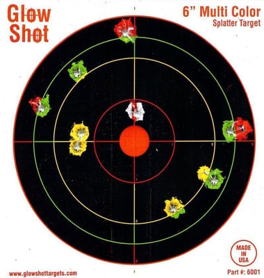 60 Pack 6" Reactive Targets, GlowShot, Multi Color, See Your Hits Instantly - $8.99 + $4.99 S/H (Free S/H over $25)