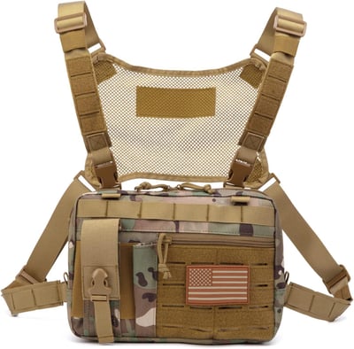 Molle Admin Pouch with Laser Cutting Loop, Car EDC EMT Molle Pouches, EDC Pouch Organizer Include US Flag (Large Camo with Harness) - $14.99 + FREE Shipping